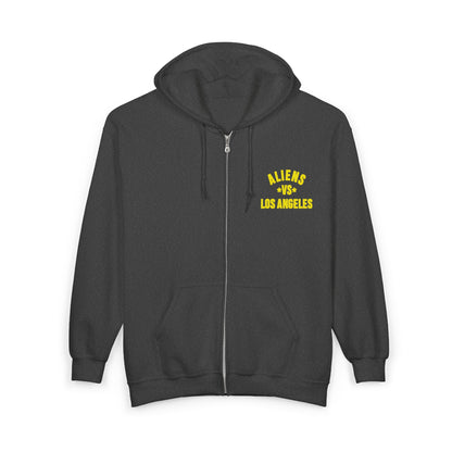 Los Angeles Palace Zip Hoodie — Yellow Arch Logo Full-Zip Sweatshirt