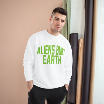 Aliens Built Earth Sweatshirt — Retro Green Graphic Crewneck