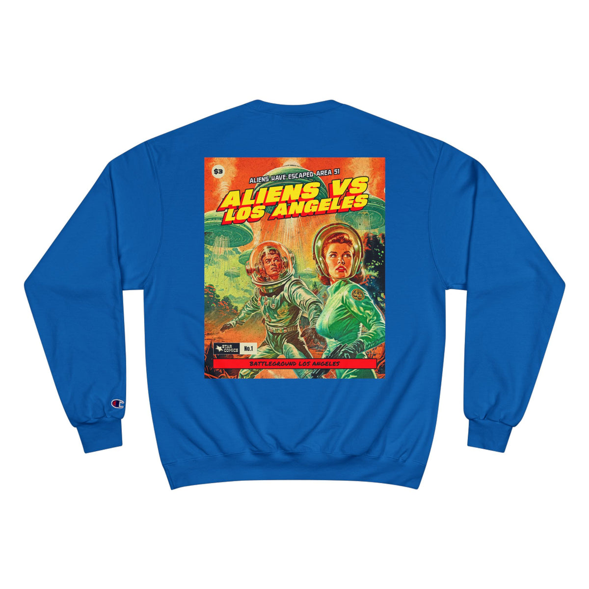 Aliens vs. Los Angeles Graphic Sweatshirt — Retro Sci‑Fi Crewneck