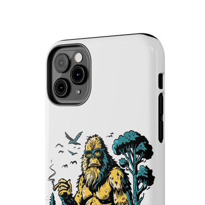 Bigfoot Chill Tough Phone Case — Retro Sasquatch with Boombox