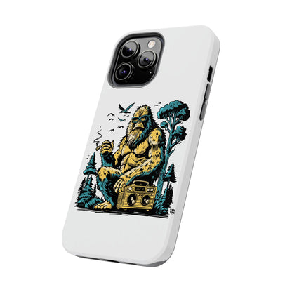Bigfoot Chill Tough Phone Case — Retro Sasquatch with Boombox