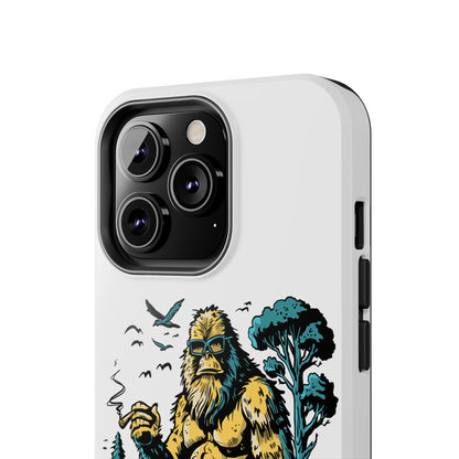 Bigfoot Chill Tough Phone Case — Retro Sasquatch with Boombox