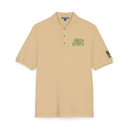 Embroidered Green Foliage Polo Shirt