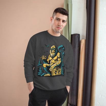 Sasquatch Camping Sweatshirt — Retro Bigfoot Graphic Crewneck