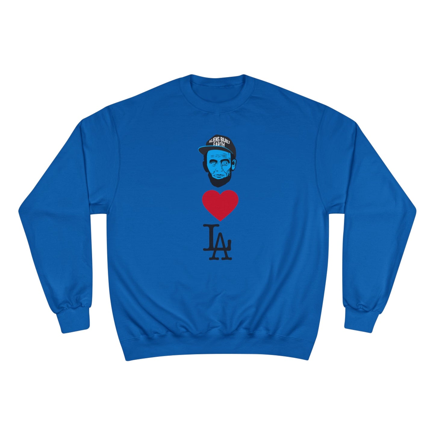 Aliens Love LA Sweatshirt — Blue Face Graphic Crewneck