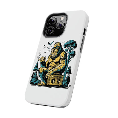 Bigfoot Chill Tough Phone Case — Retro Sasquatch with Boombox