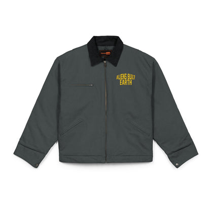 Work Jacket — "Always Hope for Earth" Embroidered Black Duck Cloth