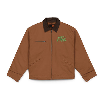 Work Jacket — "Always Hope for Earth" Embroidered Black Duck Cloth