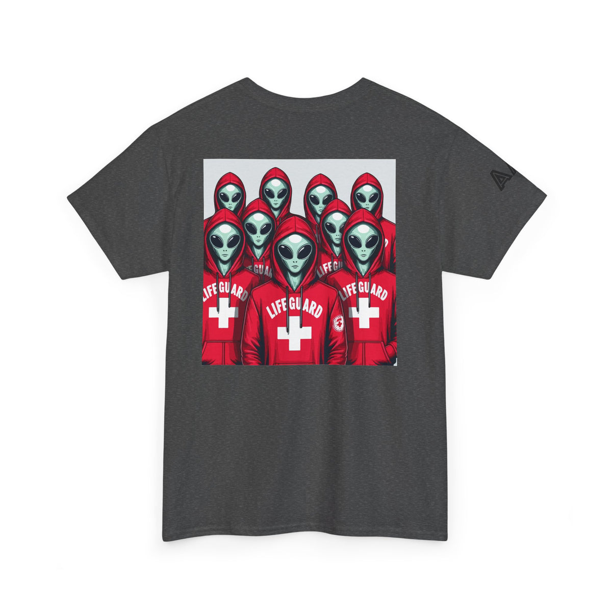 Alien Lifeguard Graphic Tee — Retro Sci‑Fi Crewneck T‑Shirt