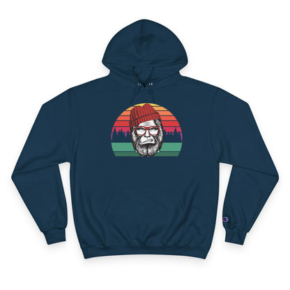 Vintage Lumberjack Hoodie — Retro Striped Bearded Man Graphic