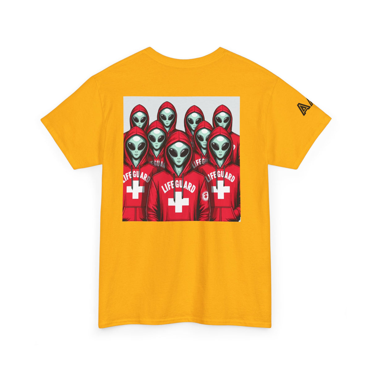 Alien Lifeguard Graphic Tee — Retro Sci‑Fi Crewneck T‑Shirt