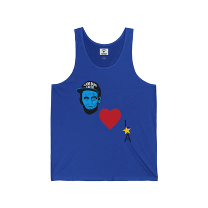 LA Love Tank Top — Blue Face Graphic with Heart & Star