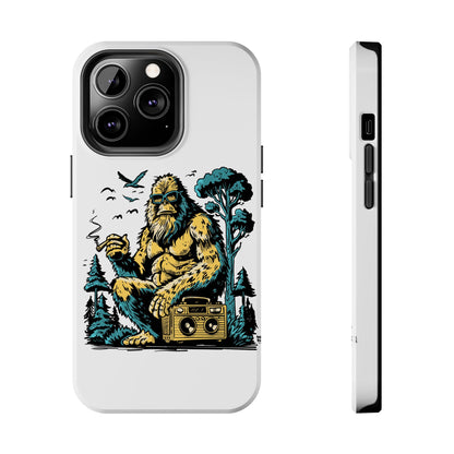 Bigfoot Chill Tough Phone Case — Retro Sasquatch with Boombox