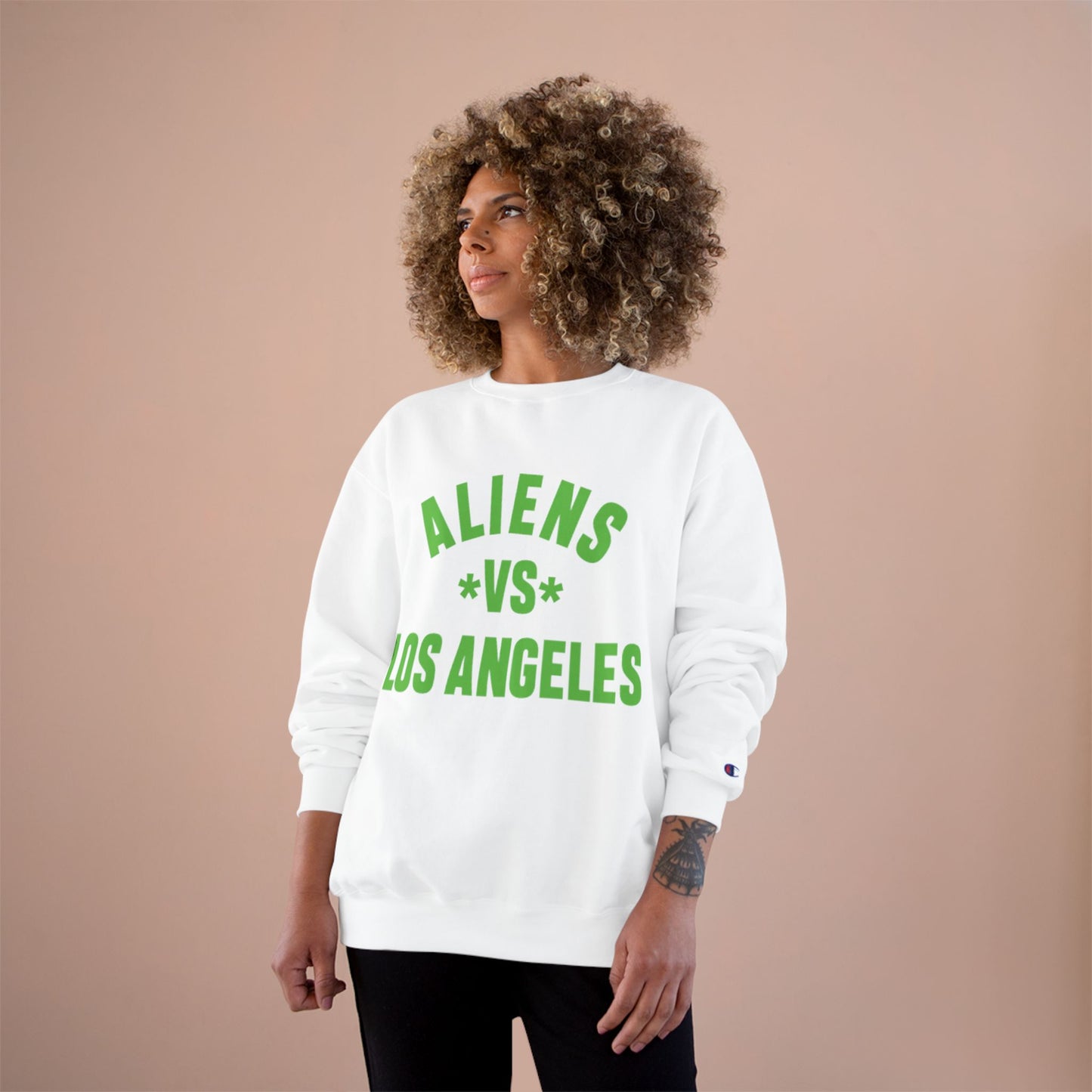 Aliens vs Los Angeles Sweatshirt — Retro Green Graphic Crewneck