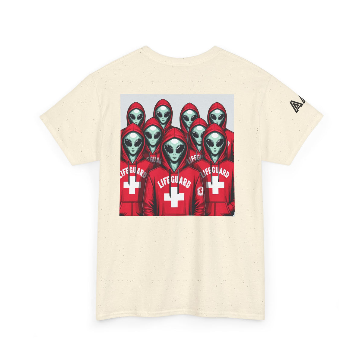 Alien Lifeguard Graphic Tee — Retro Sci‑Fi Crewneck T‑Shirt