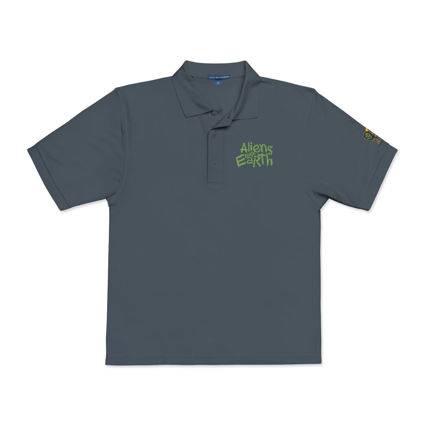 Embroidered Green Foliage Polo Shirt