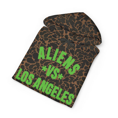 Aliens vs Los Angeles Hoodie — Retro Green Graphic Pullover
