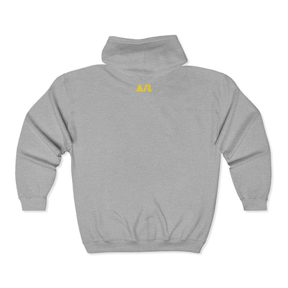 Los Angeles Palace Zip Hoodie — Yellow Arch Logo Full-Zip Sweatshirt