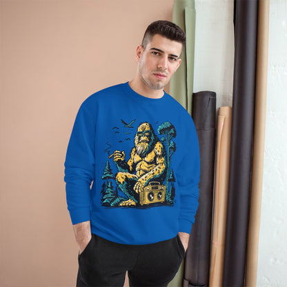 Sasquatch Camping Sweatshirt — Retro Bigfoot Graphic Crewneck
