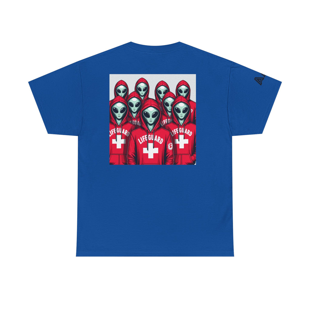 Alien Lifeguard Graphic Tee — Retro Sci‑Fi Crewneck T‑Shirt