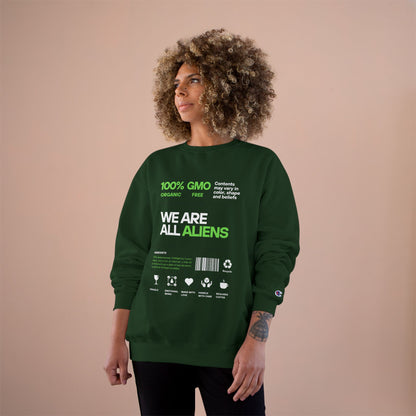 We Are All Aliens Sweatshirt — Funny Sci‑Fi Graphic Crewneck