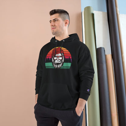 Vintage Lumberjack Hoodie — Retro Striped Bearded Man Graphic