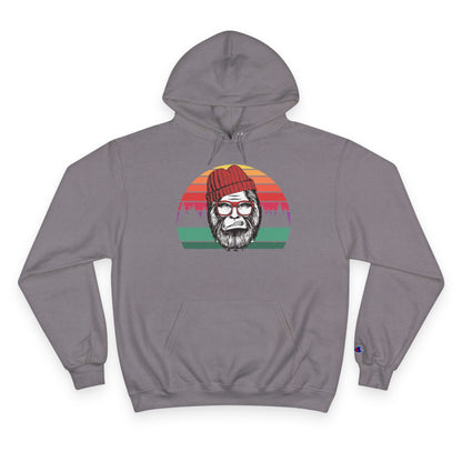 Vintage Lumberjack Hoodie — Retro Striped Bearded Man Graphic
