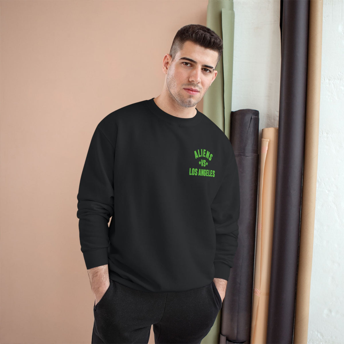 Aliens vs. Los Angeles Graphic Sweatshirt — Retro Sci‑Fi Crewneck