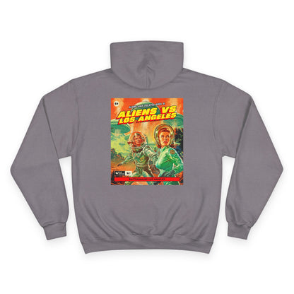 Aliens vs Los Angeles Graphic Hoodie — Retro Sci‑Fi Movie Poster Pullover