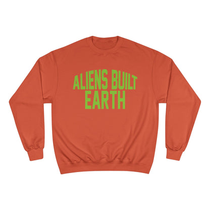 Aliens Built Earth Sweatshirt — Retro Green Graphic Crewneck