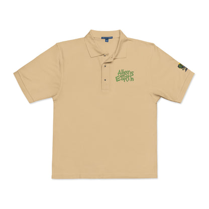 Embroidered Green Foliage Polo Shirt