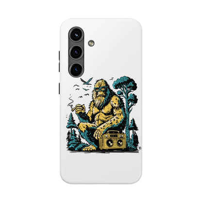 Bigfoot Chill Tough Phone Case — Retro Sasquatch with Boombox