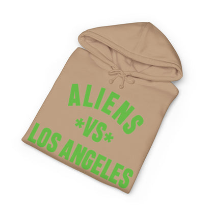 Aliens vs Los Angeles Hoodie — Retro Green Graphic Pullover