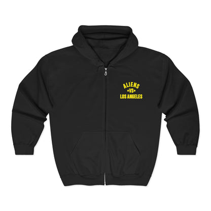 Los Angeles Palace Zip Hoodie — Yellow Arch Logo Full-Zip Sweatshirt