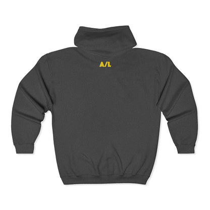 Los Angeles Palace Zip Hoodie — Yellow Arch Logo Full-Zip Sweatshirt