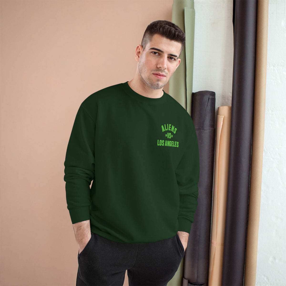 Aliens vs. Los Angeles Graphic Sweatshirt — Retro Sci‑Fi Crewneck