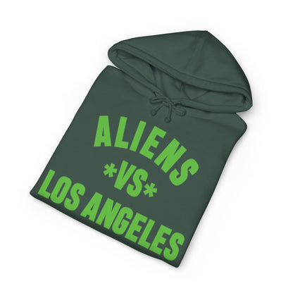 Aliens vs Los Angeles Hoodie — Retro Green Graphic Pullover