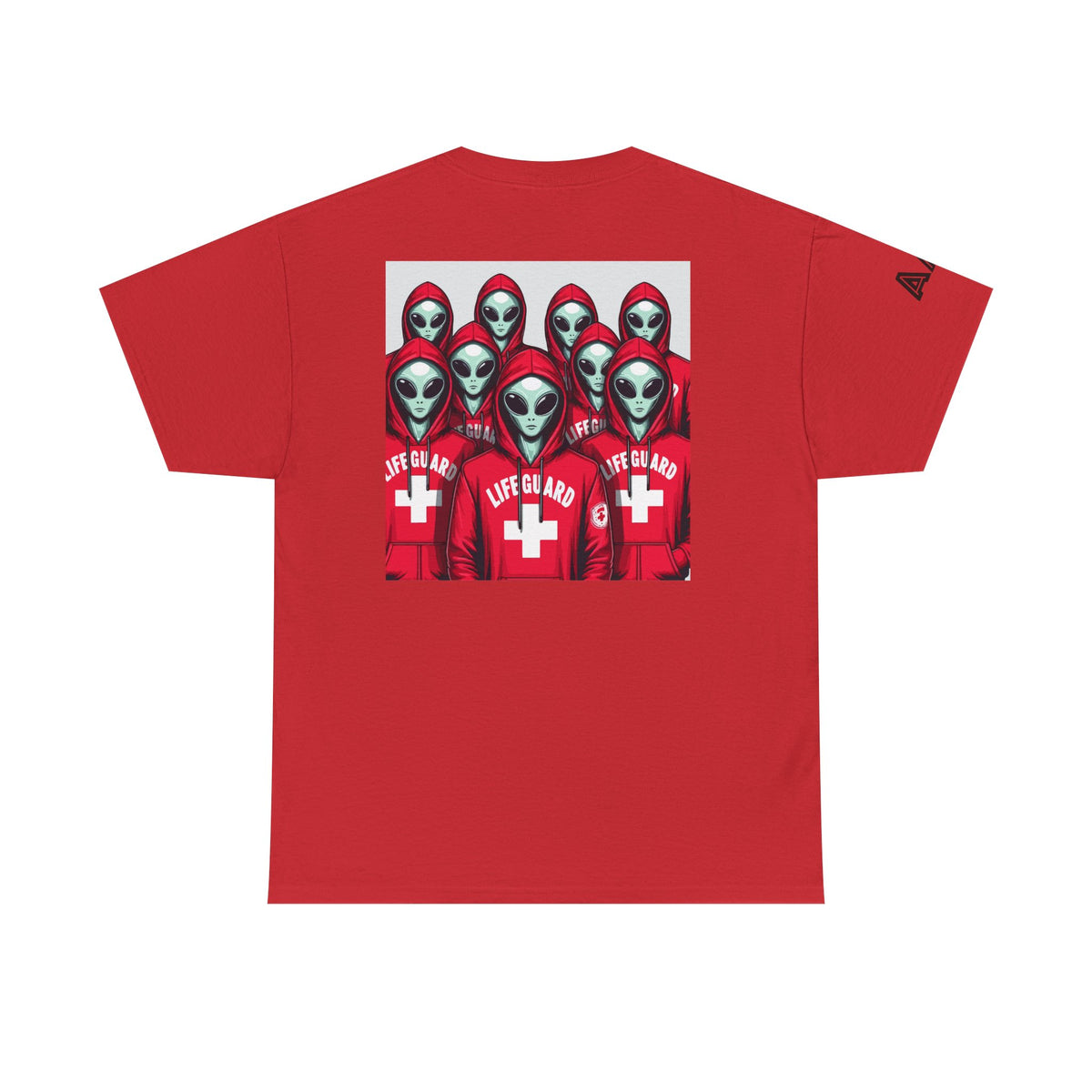 Alien Lifeguard Graphic Tee — Retro Sci‑Fi Crewneck T‑Shirt