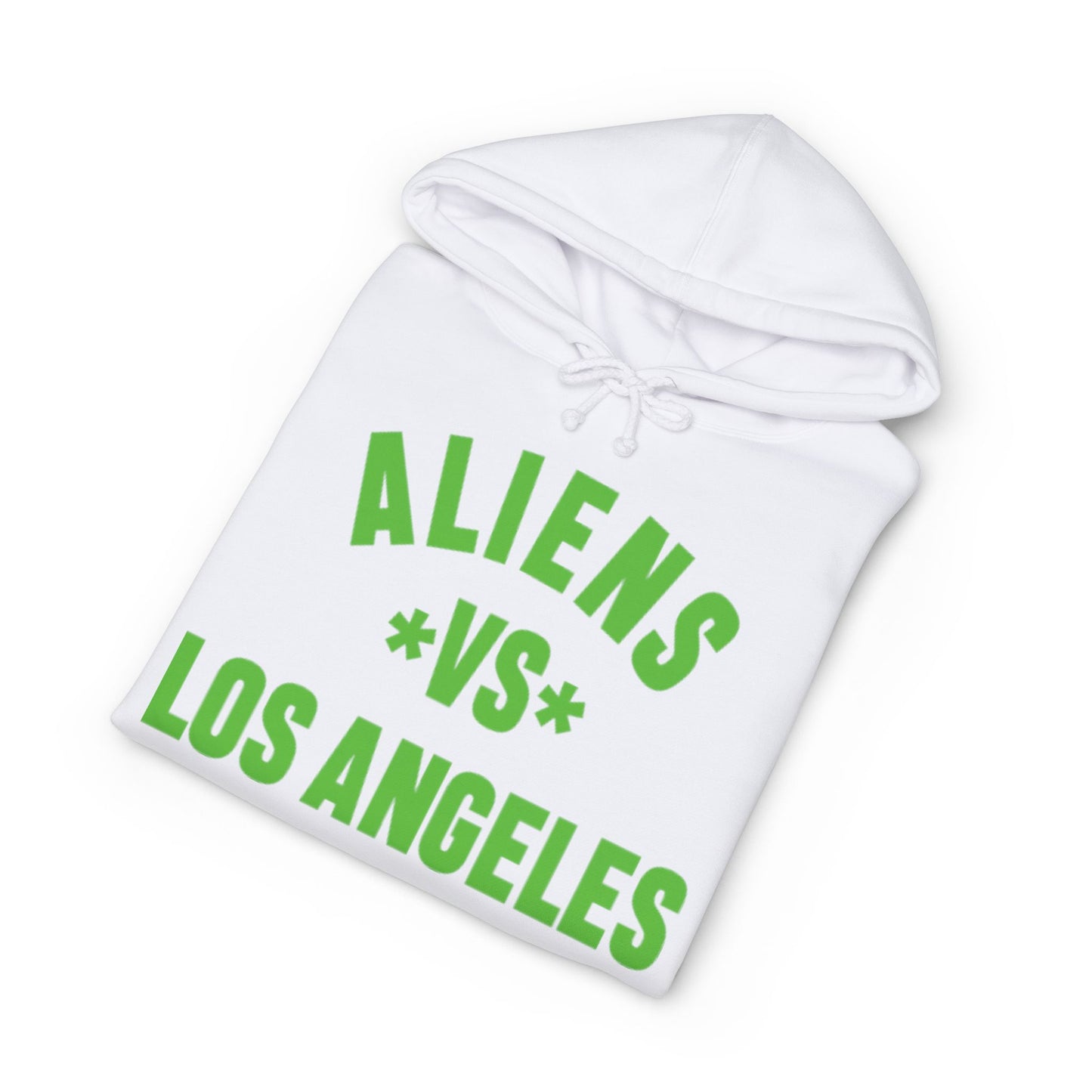 Aliens vs Los Angeles Hoodie — Retro Green Graphic Pullover