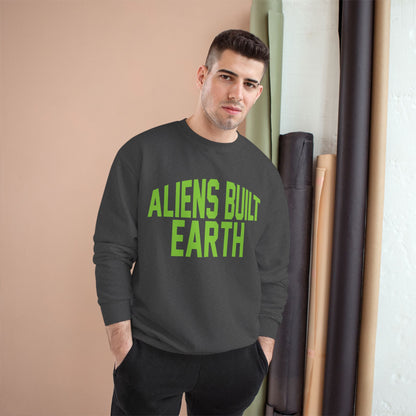 Aliens Built Earth Sweatshirt — Retro Green Graphic Crewneck
