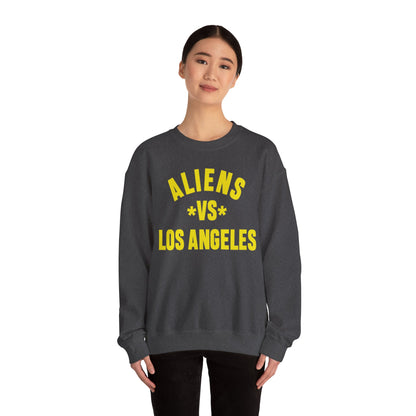 Sweatshirt — "Aliens vs Los Angeles" Bold Lettering Crewneck