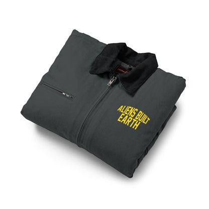 Work Jacket — "Always Hope for Earth" Embroidered Black Duck Cloth