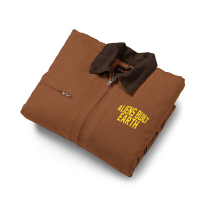 Work Jacket — "Always Hope for Earth" Embroidered Black Duck Cloth