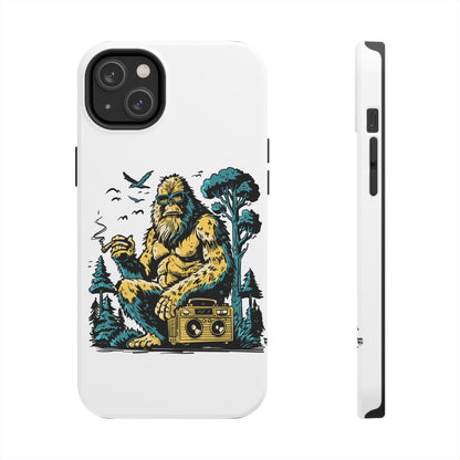 Bigfoot Chill Tough Phone Case — Retro Sasquatch with Boombox