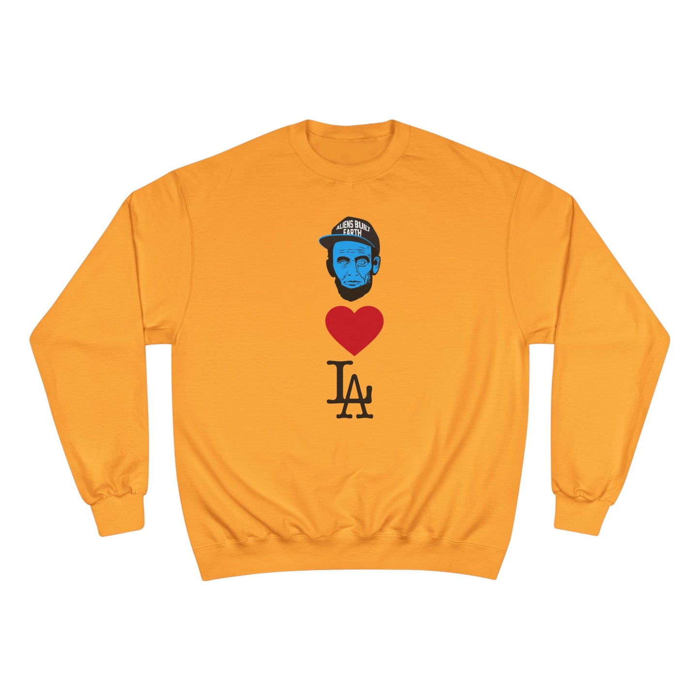 Aliens Love LA Sweatshirt — Blue Face Graphic Crewneck