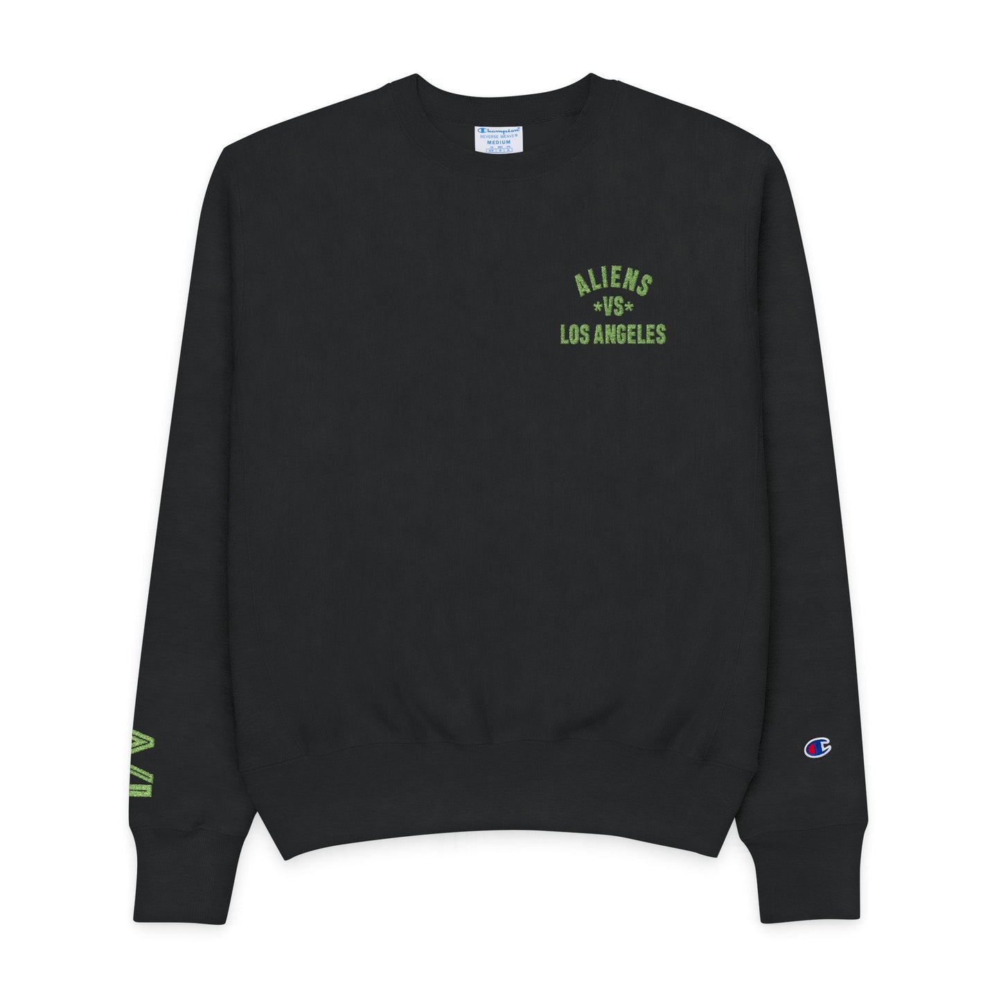 Alien Los Angeles Crewneck Sweatshirt — Neon Green Graphic