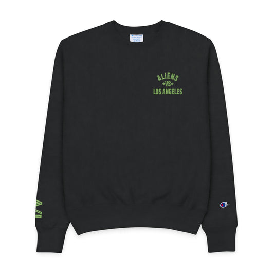 Alien Los Angeles Crewneck Sweatshirt — Neon Green Graphic