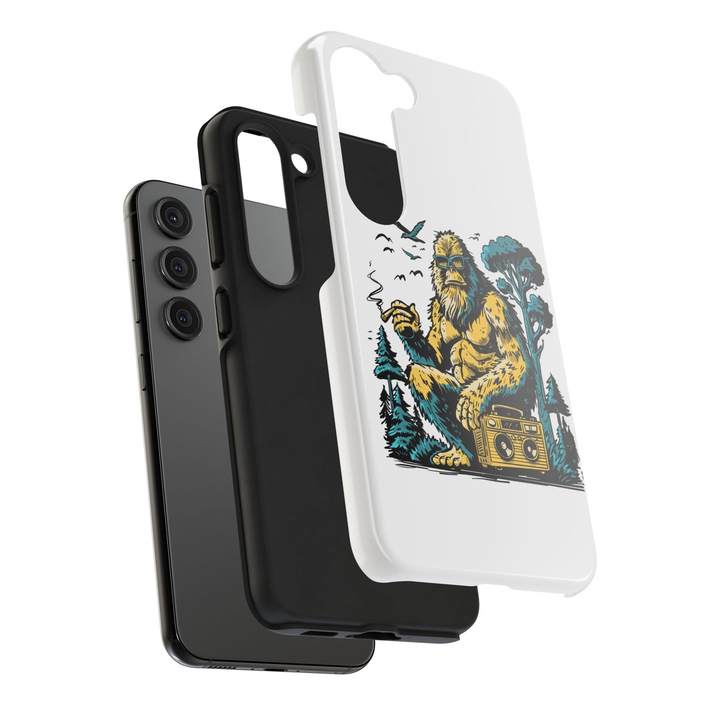 Bigfoot Chill Tough Phone Case — Retro Sasquatch with Boombox