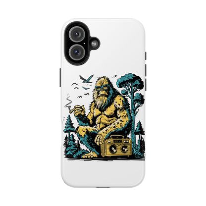 Bigfoot Chill Tough Phone Case — Retro Sasquatch with Boombox