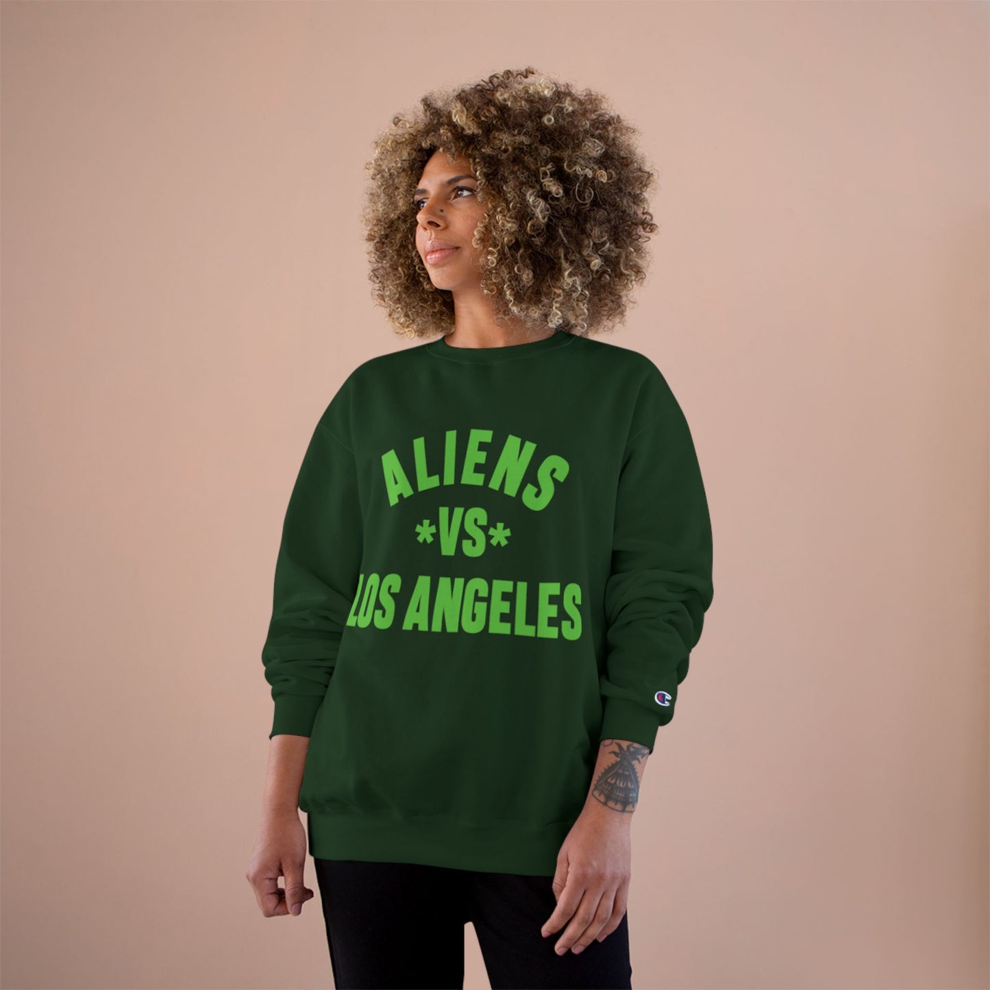 Aliens vs Los Angeles Sweatshirt — Retro Green Graphic Crewneck